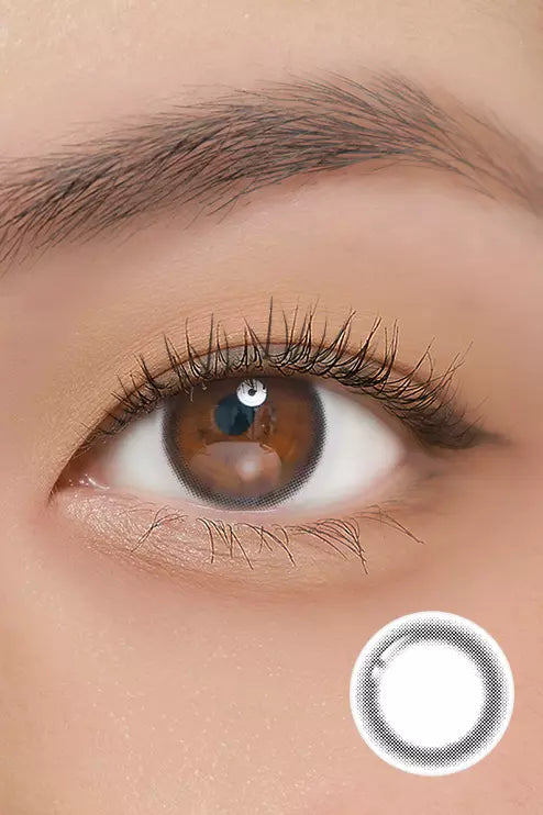 grey contacts on dark brown eyes