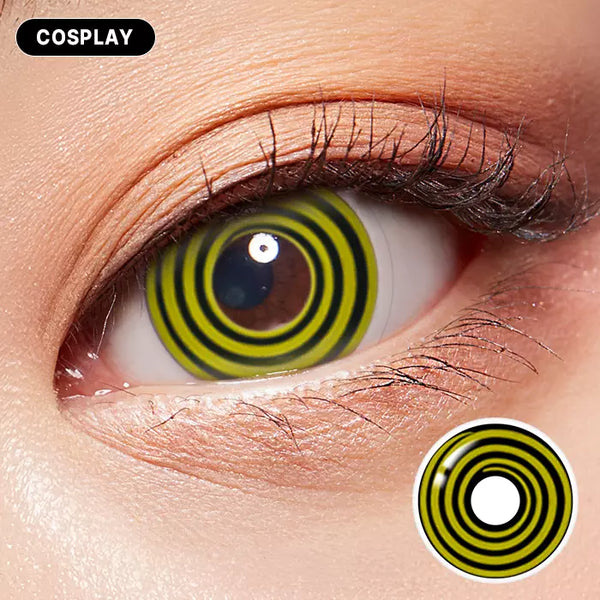 Black Spiral Colored Contacts
