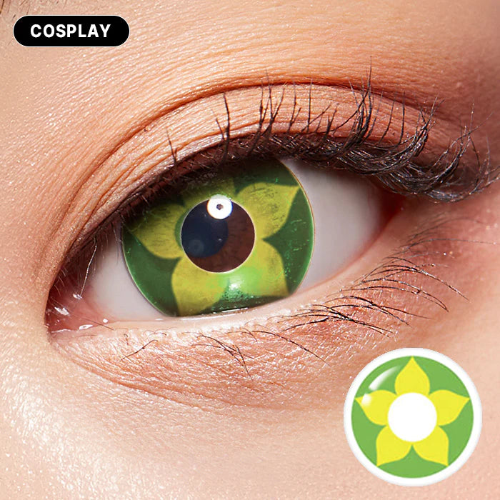 Green Flower Colored Contacts