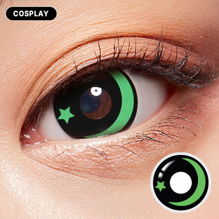 Green Moon and Star Colored Contacts