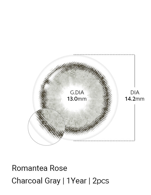 Romantea Rose Charcoal Gray - LENSTOWNUS