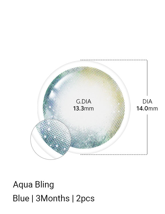 Aqua Bling Aqua Blue - LENSTOWNUS