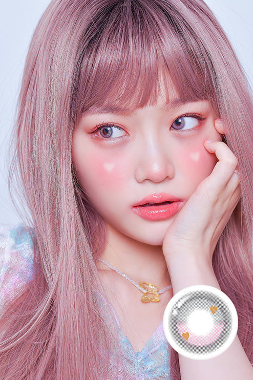  Hotto Strawberry Gray (2pcs / Monthly) Colored Contacts